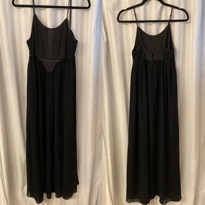 PROENZA SCHOULER Satin Pleated Crepe Button Detail Maxi Dress Gown 2 Black